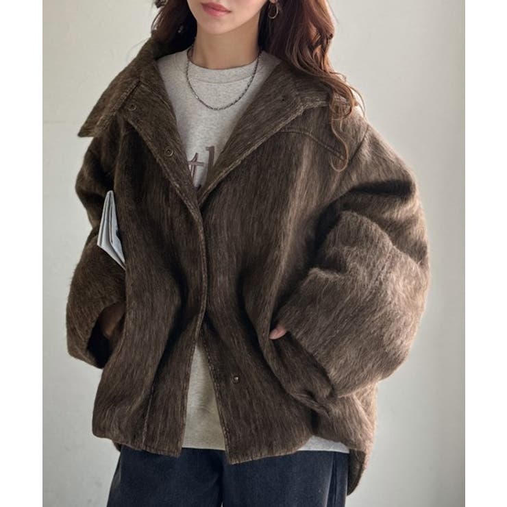 暖かさとおしゃれを両立♪ミックスシャギースタンドカラー比翼ミドルコート | Classical Elf  | 詳細画像18 