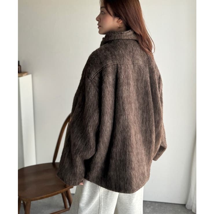 暖かさとおしゃれを両立♪ミックスシャギースタンドカラー比翼ミドルコート | Classical Elf  | 詳細画像20 