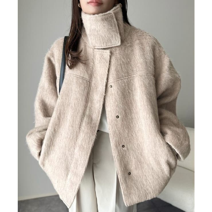 暖かさとおしゃれを両立♪ミックスシャギースタンドカラー比翼ミドルコート | Classical Elf  | 詳細画像23 