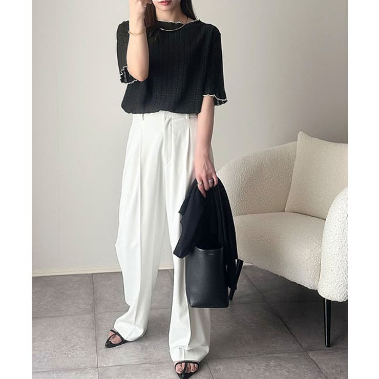 肌見せしすぎず、ほんのり色っぽ。透かし編みメロウトップスカットソー（半袖） | Classical Elf  | 詳細画像14 