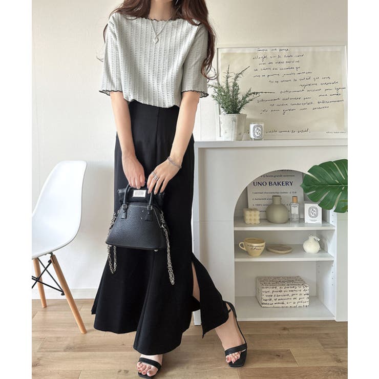 肌見せしすぎず、ほんのり色っぽ。透かし編みメロウトップスカットソー（半袖） | Classical Elf  | 詳細画像25 