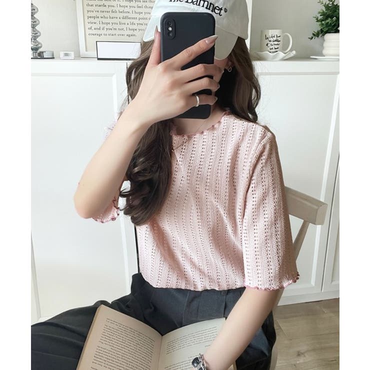 肌見せしすぎず、ほんのり色っぽ。透かし編みメロウトップスカットソー（半袖） | Classical Elf  | 詳細画像32 