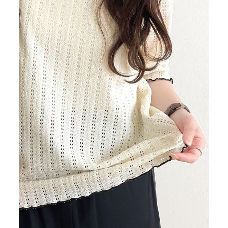 肌見せしすぎず、ほんのり色っぽ。透かし編みメロウトップスカットソー（半袖） | Classical Elf  | 詳細画像36 