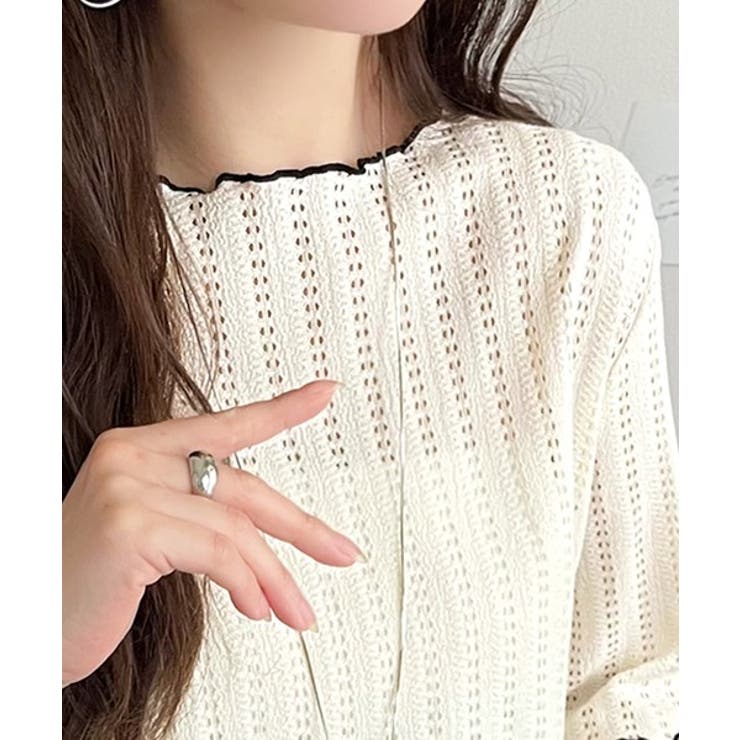 肌見せしすぎず、ほんのり色っぽ。透かし編みメロウトップスカットソー（半袖） | Classical Elf  | 詳細画像37 