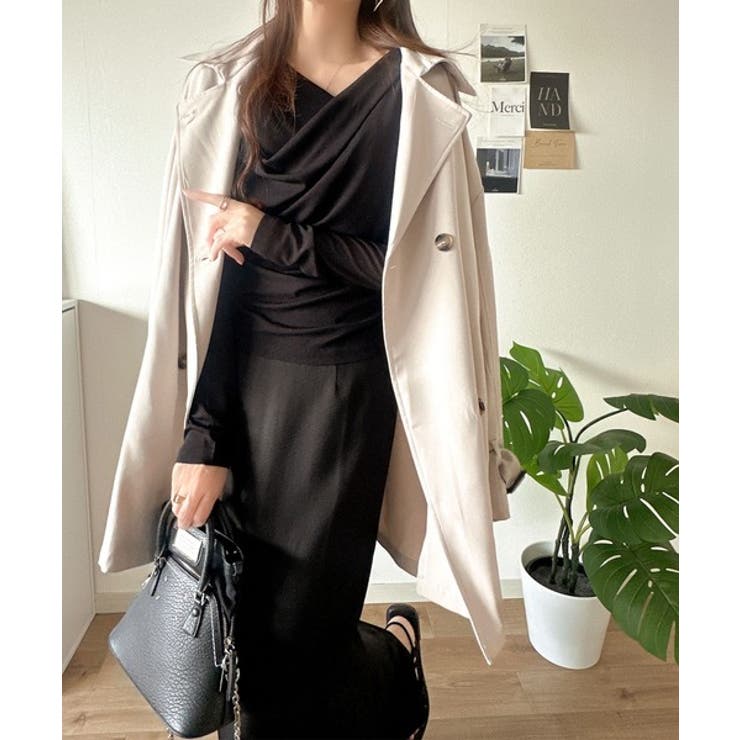 大人のとろみ×透け感。女性らしさが香り立つ。スラブシアードレープトップス（長袖） | Classical Elf  | 詳細画像19 