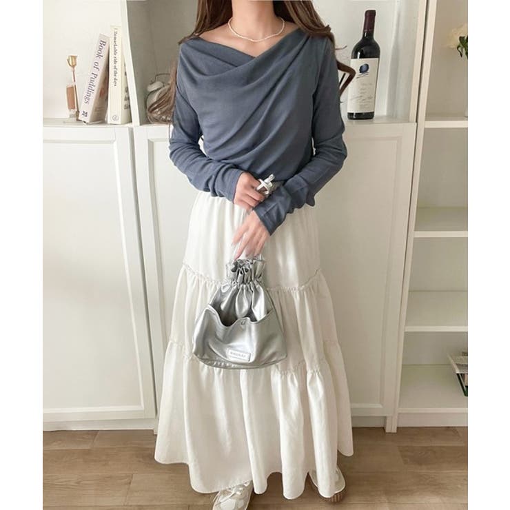 大人のとろみ×透け感。女性らしさが香り立つ。スラブシアードレープトップス（長袖） | Classical Elf  | 詳細画像36 