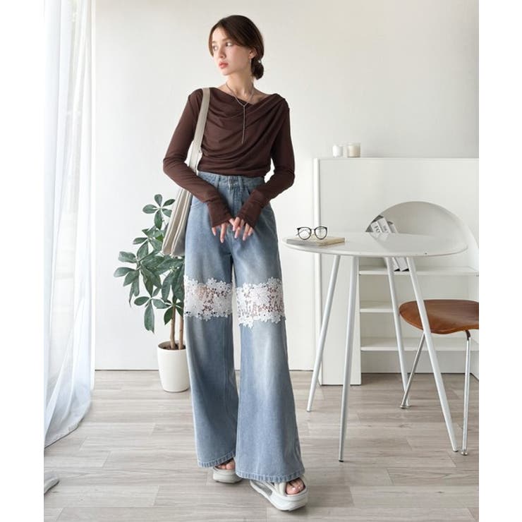 大人のとろみ×透け感。女性らしさが香り立つ。スラブシアードレープトップス（長袖） | Classical Elf  | 詳細画像40 