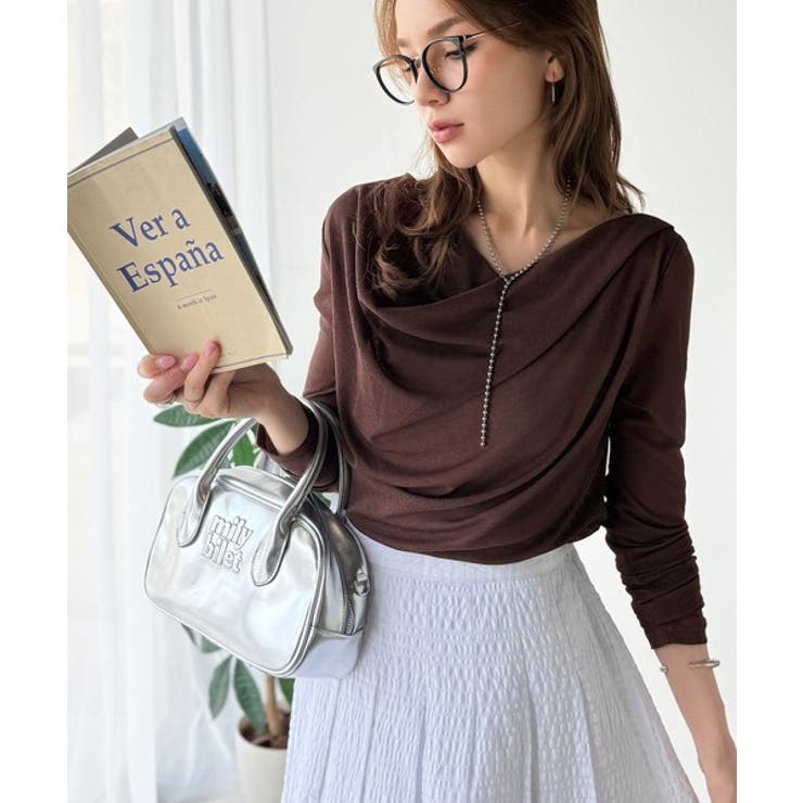 大人のとろみ×透け感。女性らしさが香り立つ。スラブシアードレープトップス（長袖） | Classical Elf  | 詳細画像41 