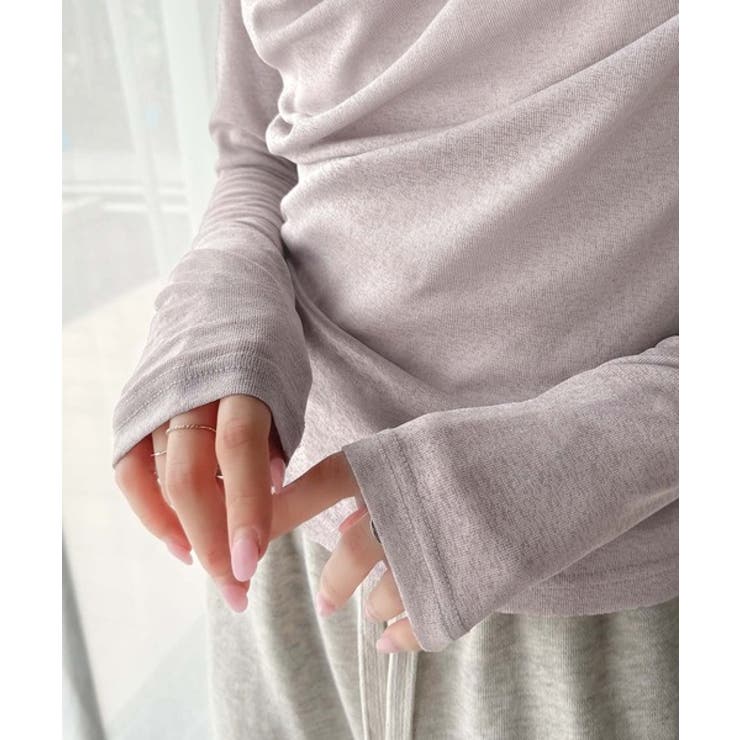 大人のとろみ×透け感。女性らしさが香り立つ。スラブシアードレープトップス（長袖） | Classical Elf  | 詳細画像55 