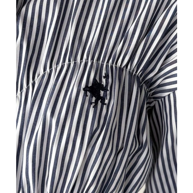 大人のシルエット美人を叶える、ビスチェ風シャーリング長袖シャツ（ストライプ 無地… | Classical Elf  | 詳細画像31 