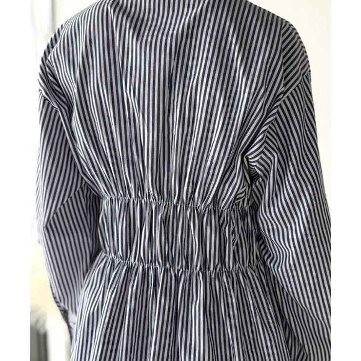 大人のシルエット美人を叶える、ビスチェ風シャーリング長袖シャツ（ストライプ 無地… | Classical Elf  | 詳細画像33 