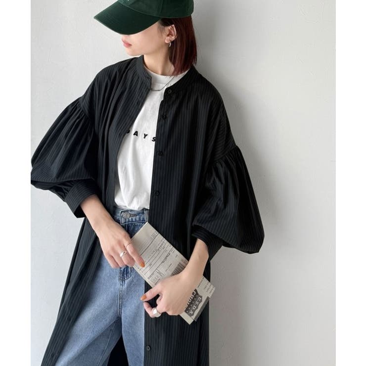 着方自在でロングシーズン活躍◎柄アソートバンドカラービッグシャツワンピ | Classical Elf  | 詳細画像7 