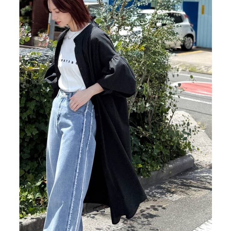 着方自在でロングシーズン活躍◎柄アソートバンドカラービッグシャツワンピ | Classical Elf  | 詳細画像12 