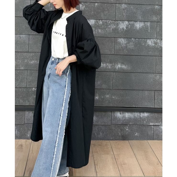 着方自在でロングシーズン活躍◎柄アソートバンドカラービッグシャツワンピ | Classical Elf  | 詳細画像13 