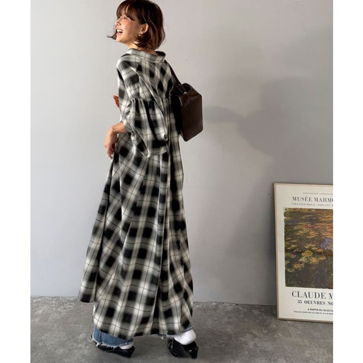 着方自在でロングシーズン活躍◎柄アソートバンドカラービッグシャツワンピ | Classical Elf  | 詳細画像16 