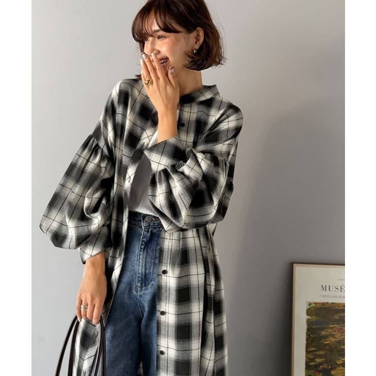 着方自在でロングシーズン活躍◎柄アソートバンドカラービッグシャツワンピ | Classical Elf  | 詳細画像17 