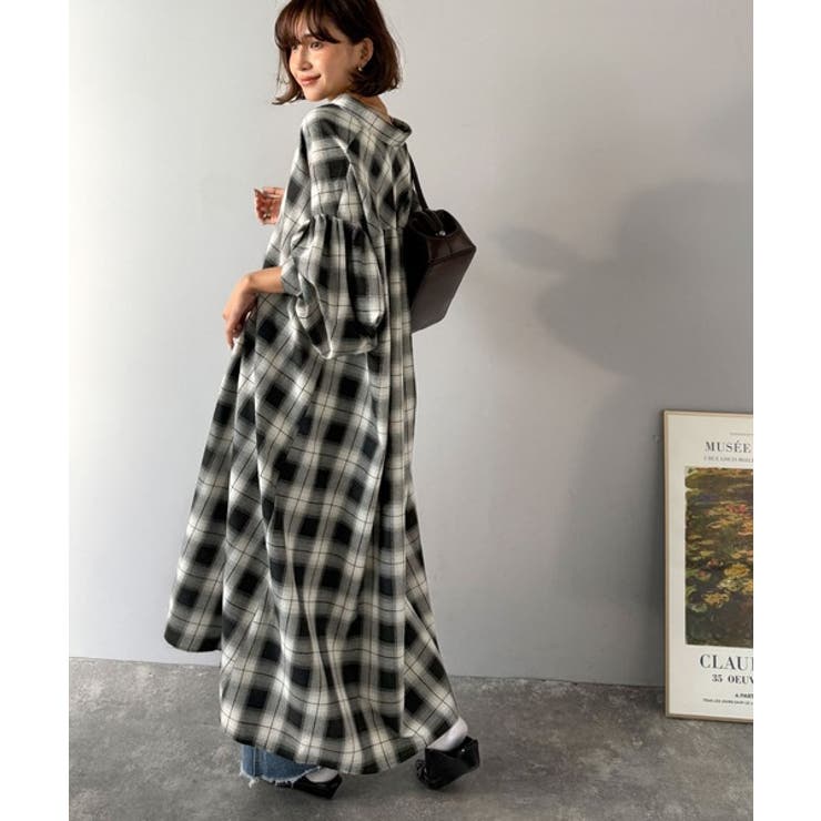 着方自在でロングシーズン活躍◎柄アソートバンドカラービッグシャツワンピ | Classical Elf  | 詳細画像20 