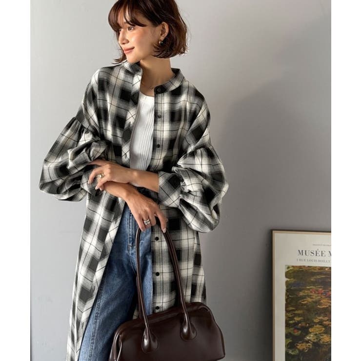 着方自在でロングシーズン活躍◎柄アソートバンドカラービッグシャツワンピ | Classical Elf  | 詳細画像21 