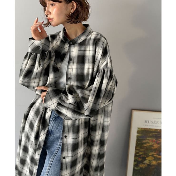 着方自在でロングシーズン活躍◎柄アソートバンドカラービッグシャツワンピ | Classical Elf  | 詳細画像22 