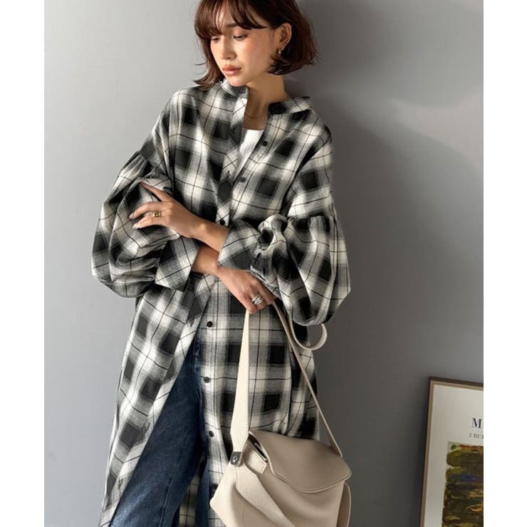 着方自在でロングシーズン活躍◎柄アソートバンドカラービッグシャツワンピ | Classical Elf  | 詳細画像23 