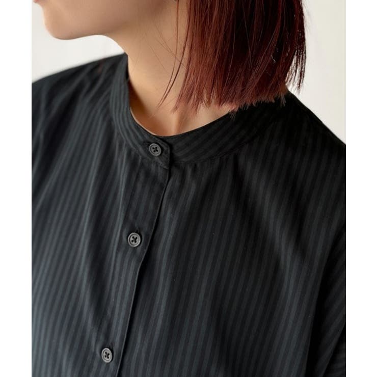 着方自在でロングシーズン活躍◎柄アソートバンドカラービッグシャツワンピ | Classical Elf  | 詳細画像25 