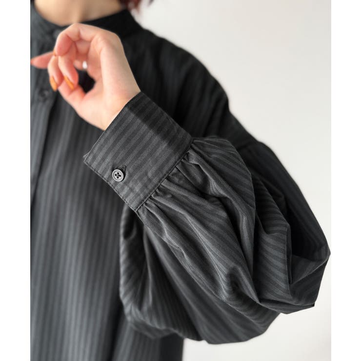 着方自在でロングシーズン活躍◎柄アソートバンドカラービッグシャツワンピ | Classical Elf  | 詳細画像35 