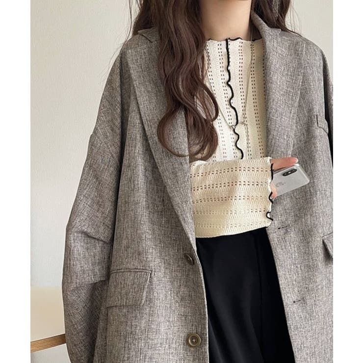 ほんのり色っぽ。透かし編みセンターメロウフレアスリーブトップスカットソー(長袖) | Classical Elf  | 詳細画像7 