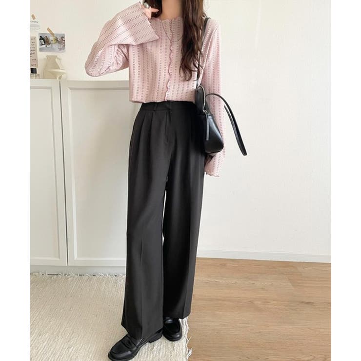 ほんのり色っぽ。透かし編みセンターメロウフレアスリーブトップスカットソー(長袖) | Classical Elf  | 詳細画像33 