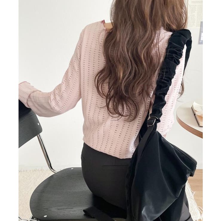 ほんのり色っぽ。透かし編みセンターメロウフレアスリーブトップスカットソー(長袖) | Classical Elf  | 詳細画像36 