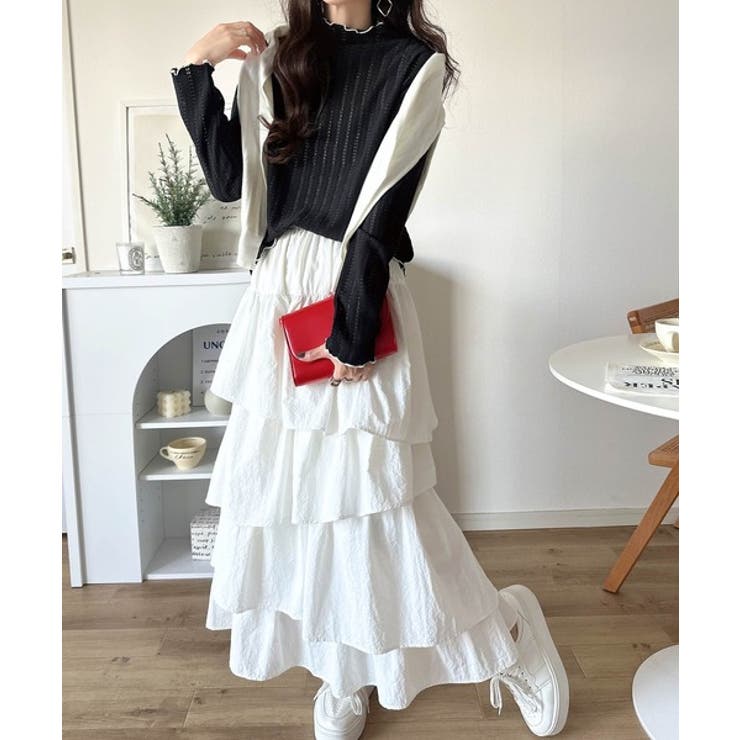 肌見せしすぎず、ほんのり色っぽ。プチハイネック透かし編みメロウトップス（長袖） | Classical Elf  | 詳細画像15 