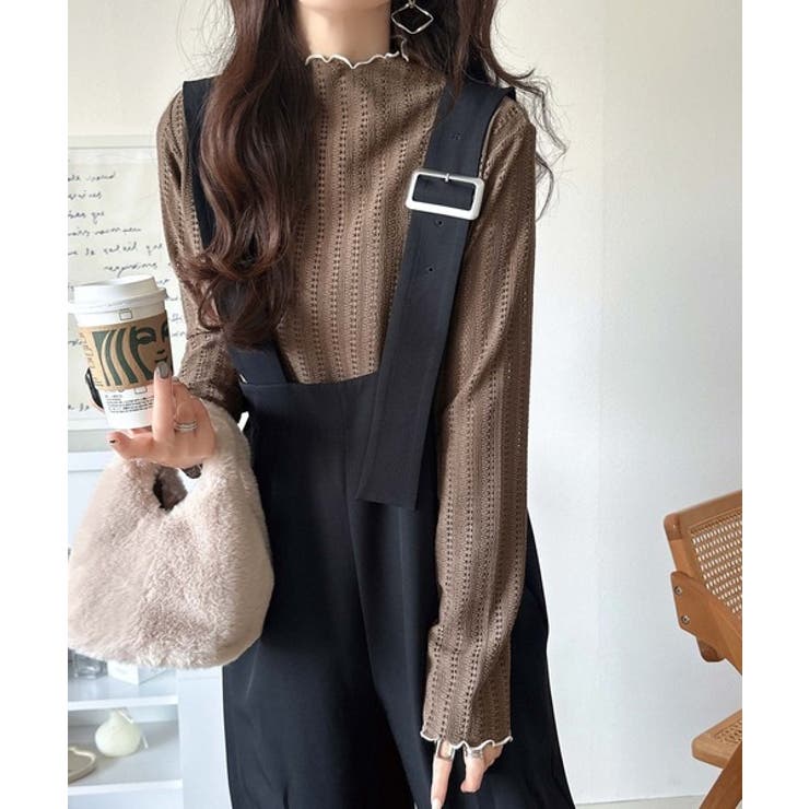 肌見せしすぎず、ほんのり色っぽ。プチハイネック透かし編みメロウトップス（長袖） | Classical Elf  | 詳細画像28 