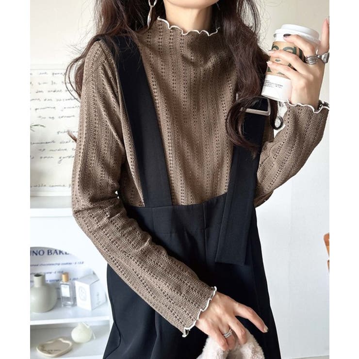 肌見せしすぎず、ほんのり色っぽ。プチハイネック透かし編みメロウトップス（長袖） | Classical Elf  | 詳細画像29 