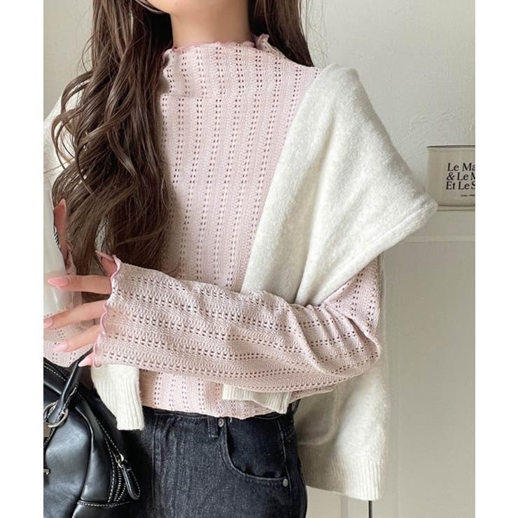 肌見せしすぎず、ほんのり色っぽ。プチハイネック透かし編みメロウトップス（長袖） | Classical Elf  | 詳細画像33 