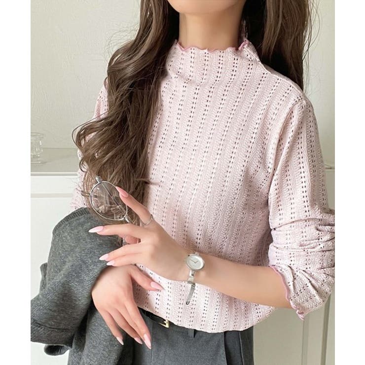 肌見せしすぎず、ほんのり色っぽ。プチハイネック透かし編みメロウトップス（長袖） | Classical Elf  | 詳細画像34 