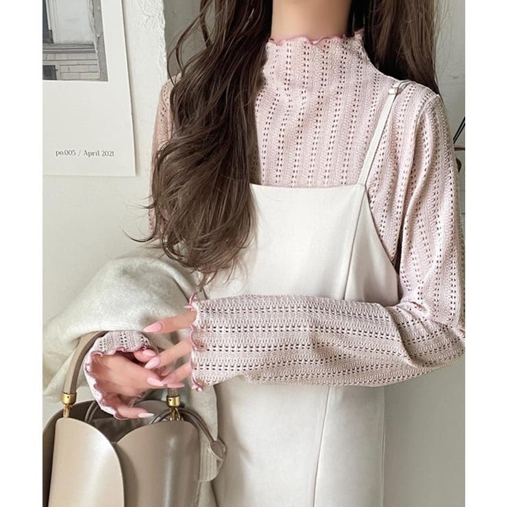肌見せしすぎず、ほんのり色っぽ。プチハイネック透かし編みメロウトップス（長袖） | Classical Elf  | 詳細画像35 