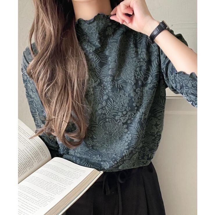 透け感で魅せる、秋の上品レイヤード。プチハイネック花柄レースメロウトップス | Classical Elf  | 詳細画像29 