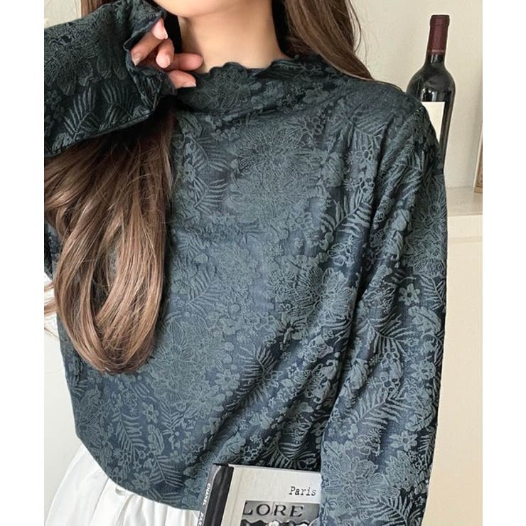 透け感で魅せる、秋の上品レイヤード。プチハイネック花柄レースメロウトップス | Classical Elf  | 詳細画像32 