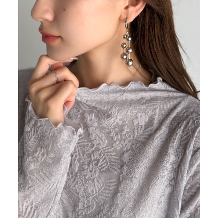 透け感で魅せる、秋の上品レイヤード。プチハイネック花柄レースメロウトップス | Classical Elf  | 詳細画像33 