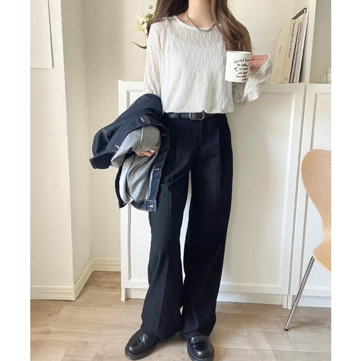 ほどよい透け感が大人上品。総柄シアーレーストップス(長袖) | Classical Elf  | 詳細画像8 