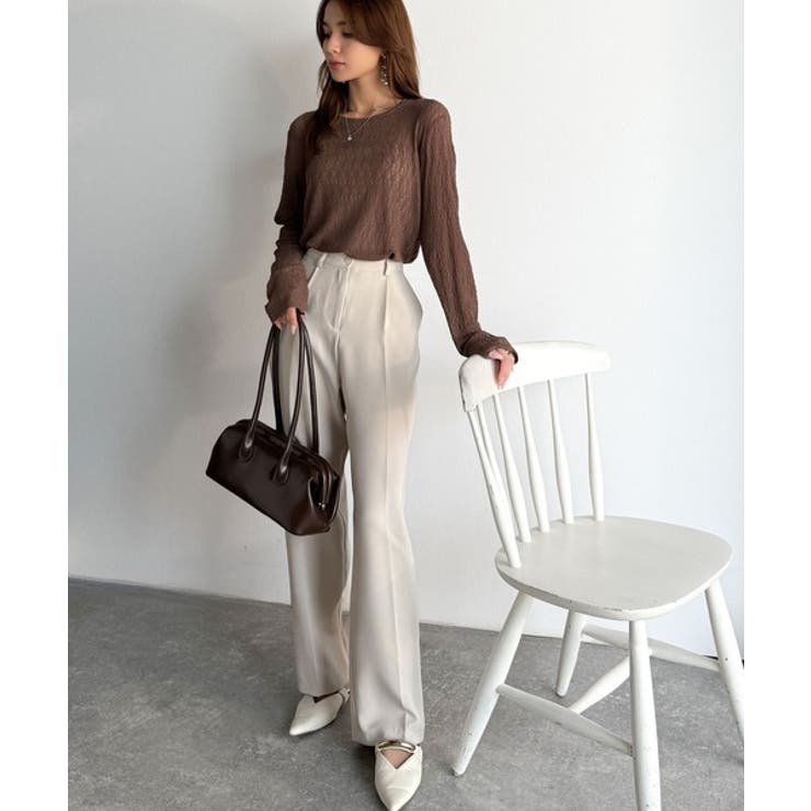 ほどよい透け感が大人上品。総柄シアーレーストップス(長袖) | Classical Elf  | 詳細画像20 