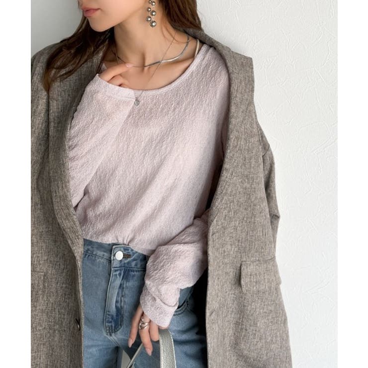 ほどよい透け感が大人上品。総柄シアーレーストップス(長袖) | Classical Elf  | 詳細画像30 