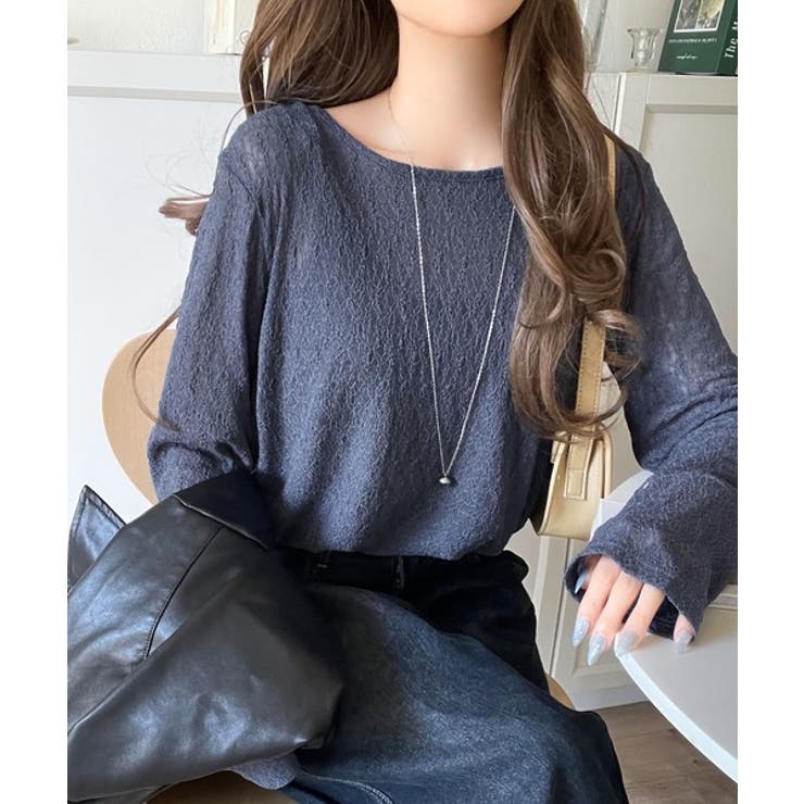 ほどよい透け感が大人上品。総柄シアーレーストップス(長袖) | Classical Elf  | 詳細画像31 