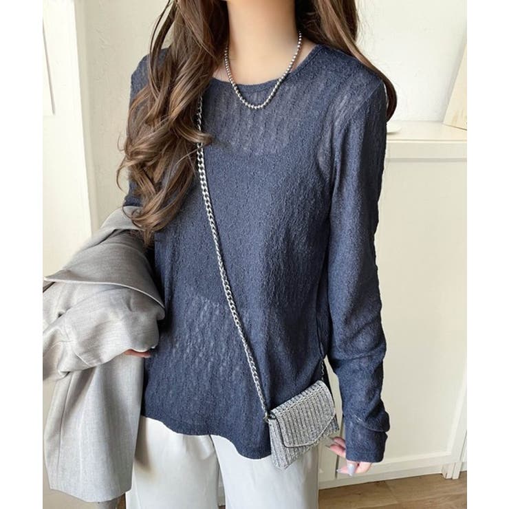 ほどよい透け感が大人上品。総柄シアーレーストップス(長袖) | Classical Elf  | 詳細画像33 