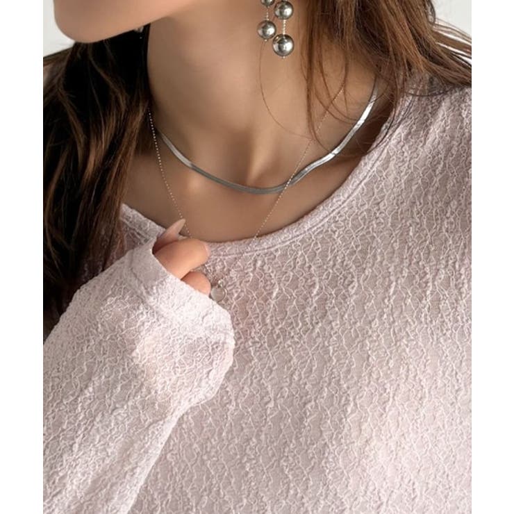 ほどよい透け感が大人上品。総柄シアーレーストップス(長袖) | Classical Elf  | 詳細画像36 