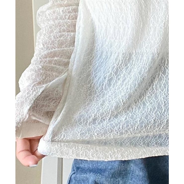 ほどよい透け感が大人上品。総柄シアーレーストップス(長袖) | Classical Elf  | 詳細画像37 