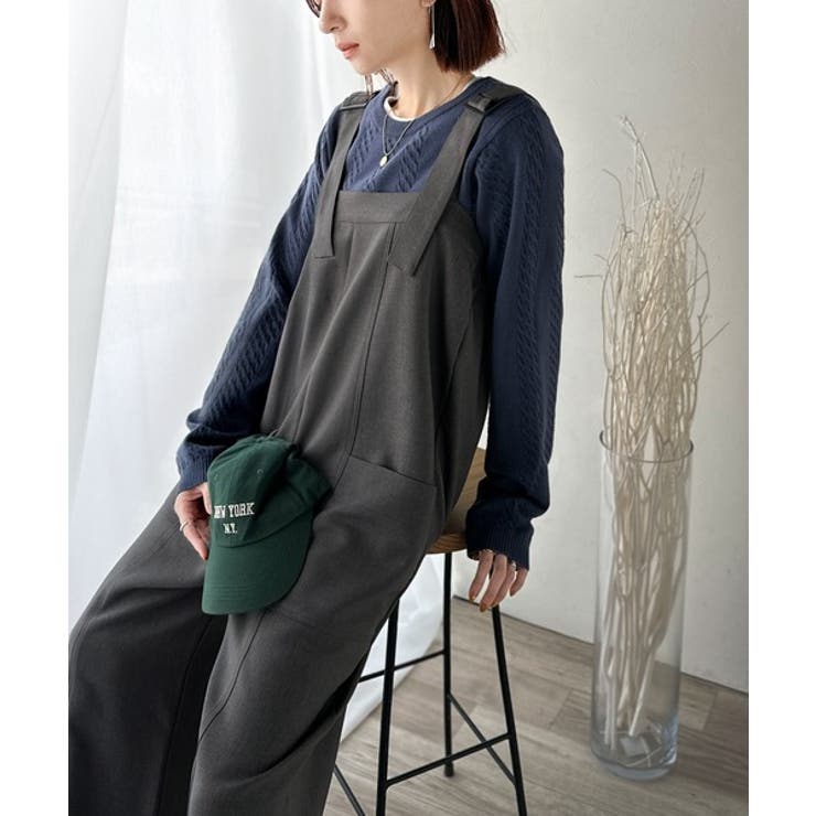 高見え大人サロペット。サイドポケットデザインハイウエストサロペット | Classical Elf  | 詳細画像12 