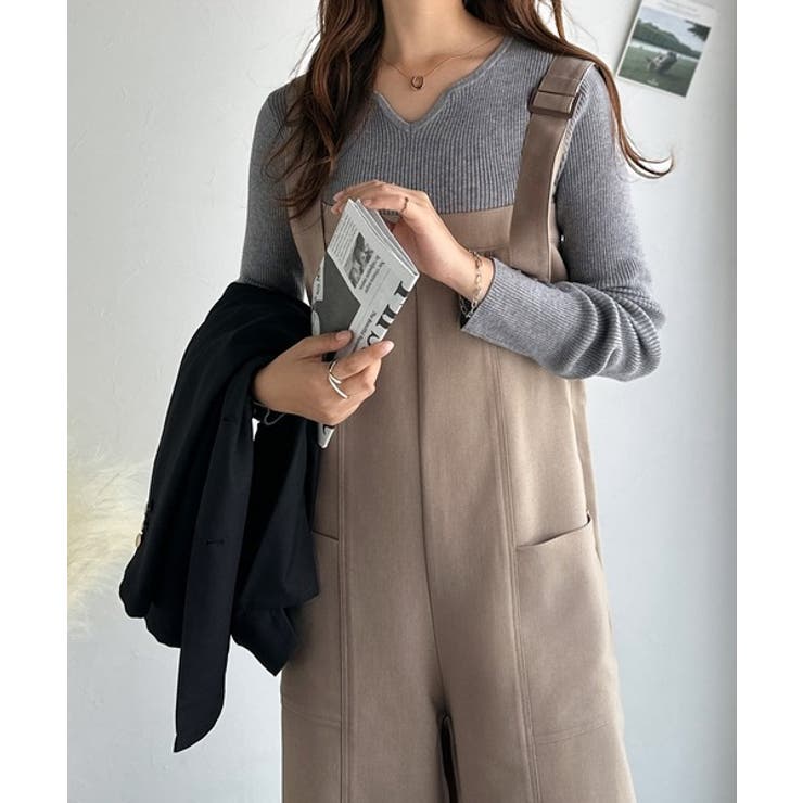 高見え大人サロペット。サイドポケットデザインハイウエストサロペット | Classical Elf  | 詳細画像23 