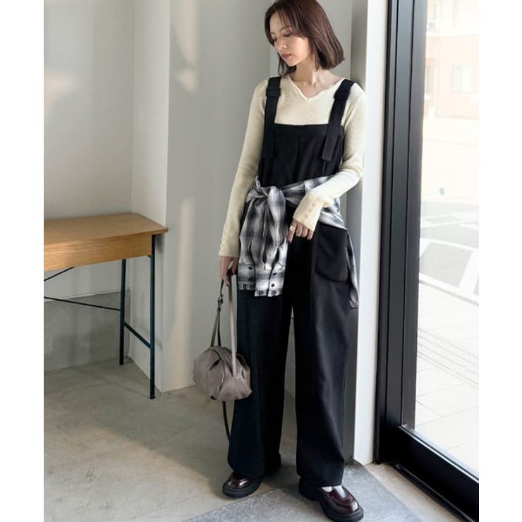 高見え大人サロペット。サイドポケットデザインハイウエストサロペット | Classical Elf  | 詳細画像2 