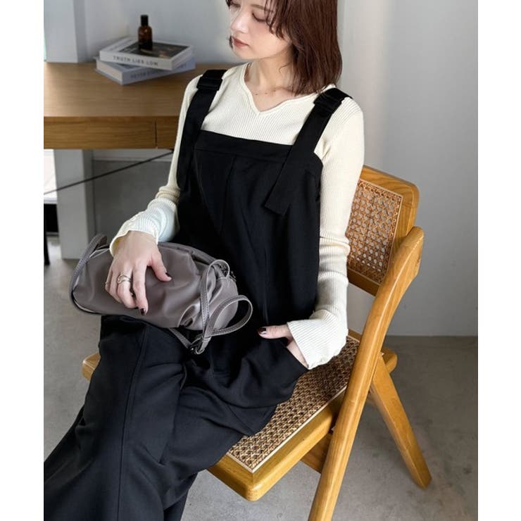 高見え大人サロペット。サイドポケットデザインハイウエストサロペット | Classical Elf  | 詳細画像5 