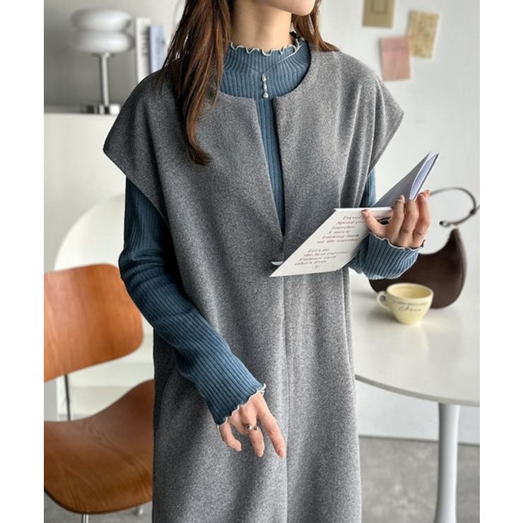 チャコール | フェイクウールハーフジップオールインワン | Classical Elf 